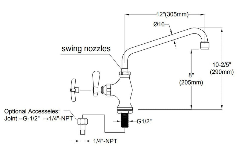 Deck Mounted Single Feed, Single Pedestal Taps - Catering Hardware Direct - Taps - OHD1